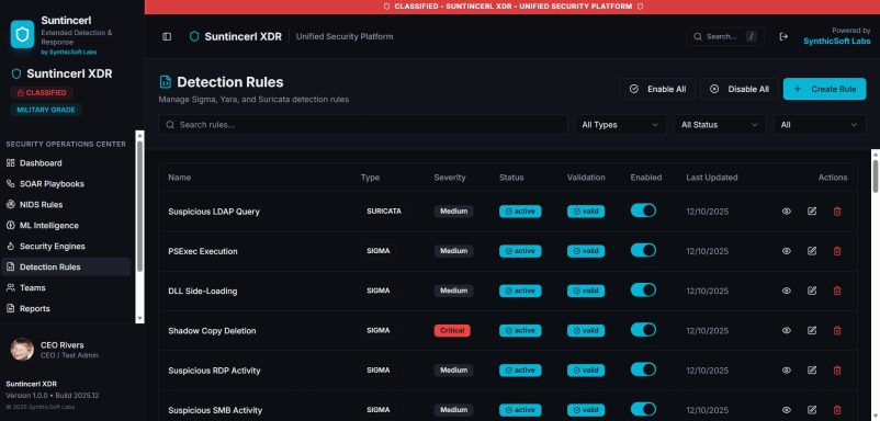 Dark-themed user interface displaying a table with data entries and action buttons.