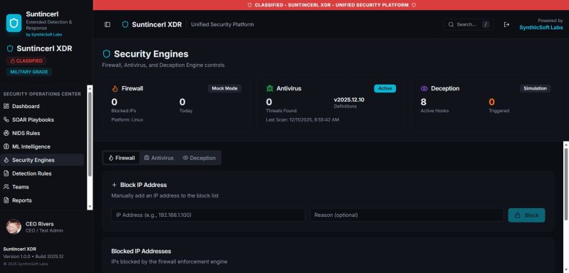 Dark-themed user interface showing security settings with various tabs and options.